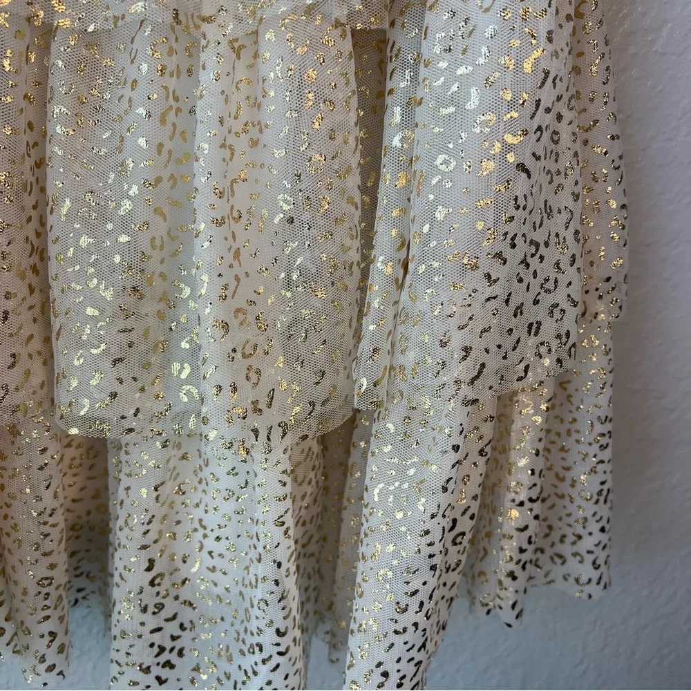 NWT CHILDRENS PLACE  Toddler WHITE/GOLD PRINCESS SPARKLE DRESS Large 10/12‎